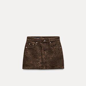Zara Cheetah Jean Skirt